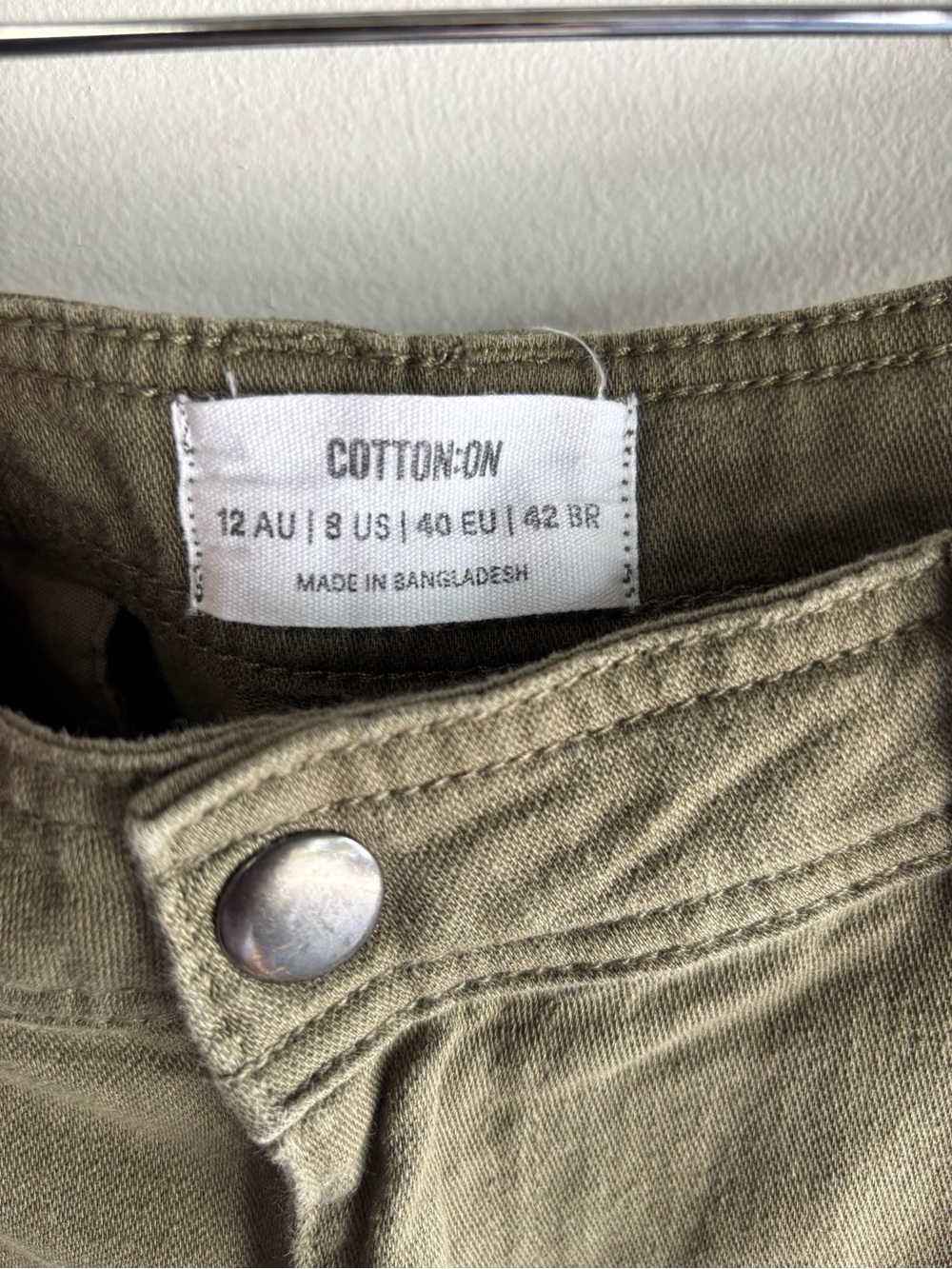 Cotton On Olive Green Wide Leg Cargo Pants - Picture 5 of 5